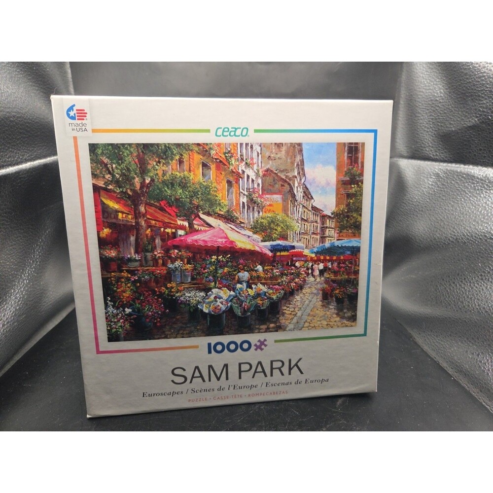 Ceaco Sam Park Euroscapes Puzzle 1000PCS Paris France Street Flower Market New